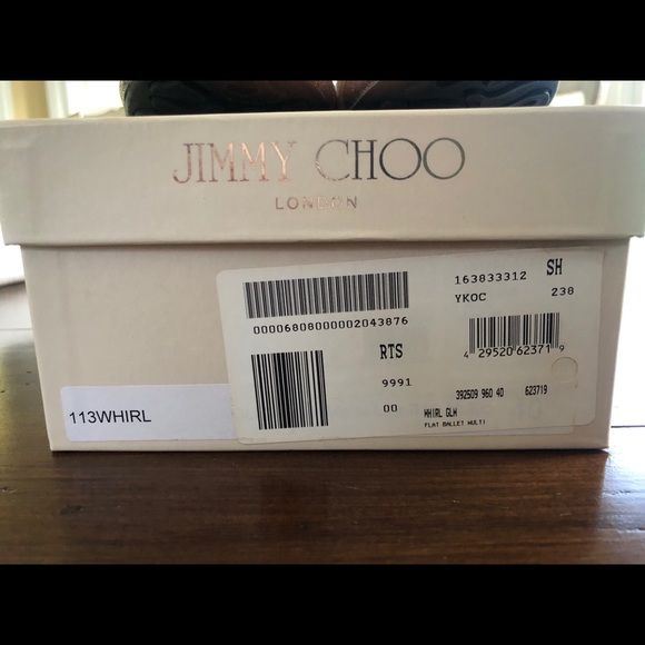 JIMMY CHOO Ballet Flat Multi whirl EU40, 10 beige metallic sparkle glitter shine - Picture 6 of 10